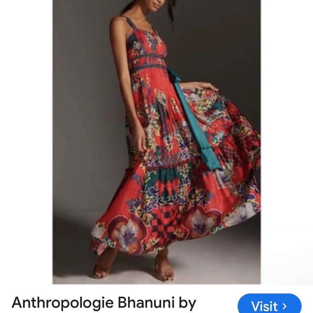 Anthropologie Multicolor Floral Maxi Dress